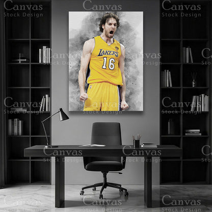 Pau Gasol luxury basketball wall art