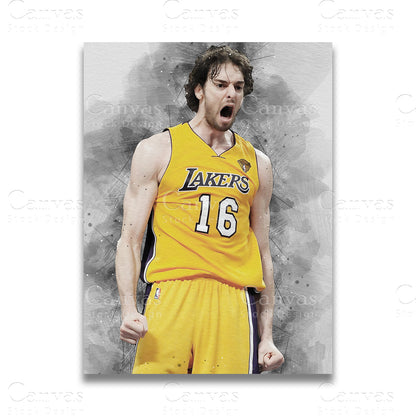 Pau Gasol timeless basketball canvas wall art
