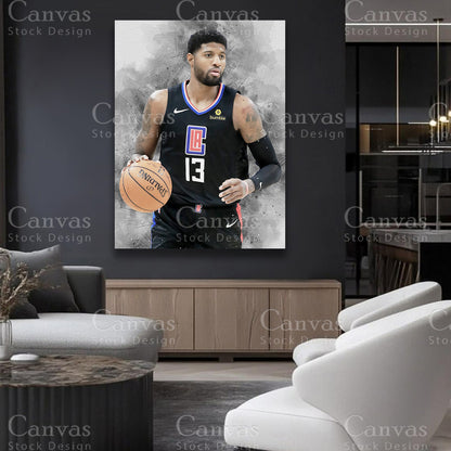 Paul George athlete canvas wall artwork