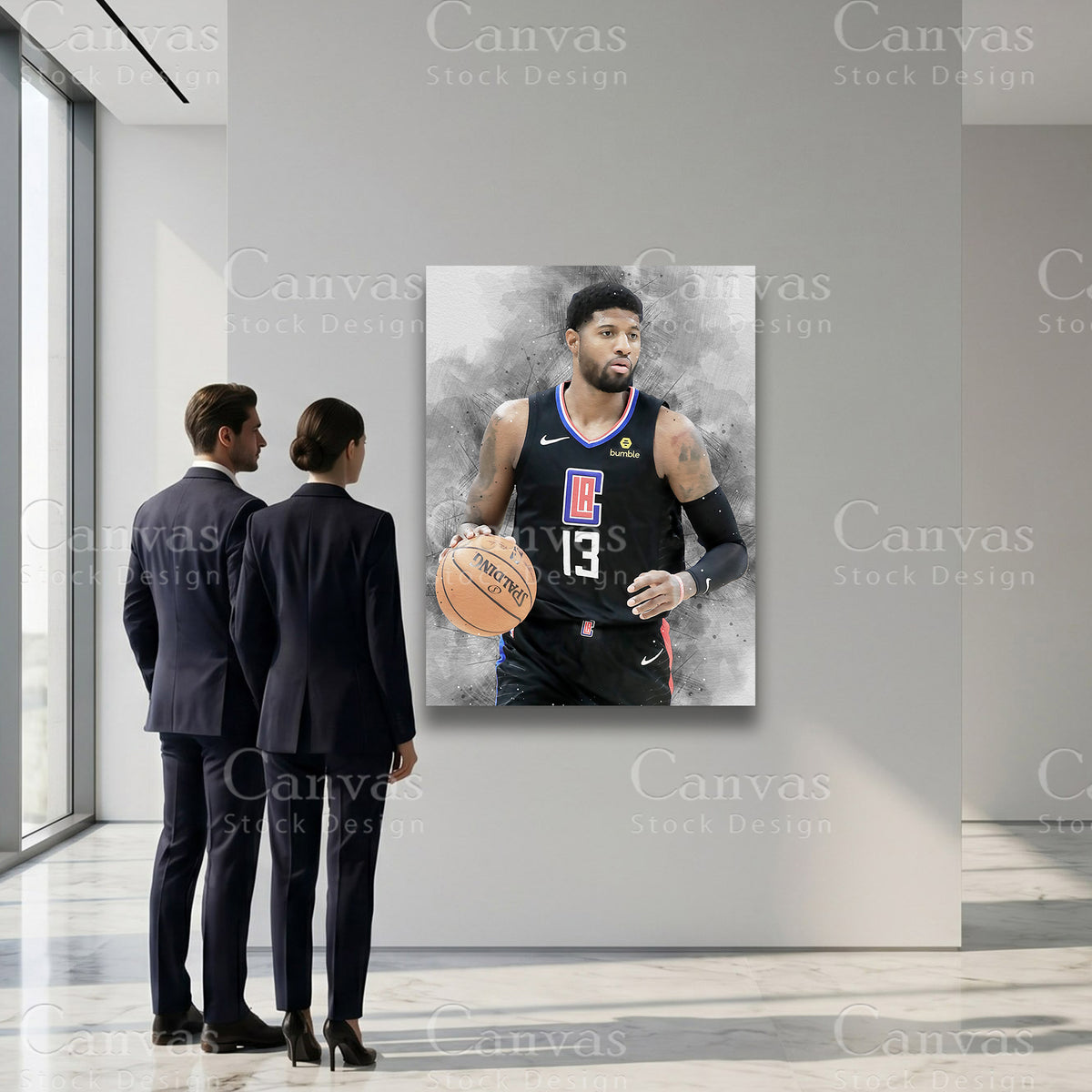 Paul George basketball canvas for contemporary interiors
