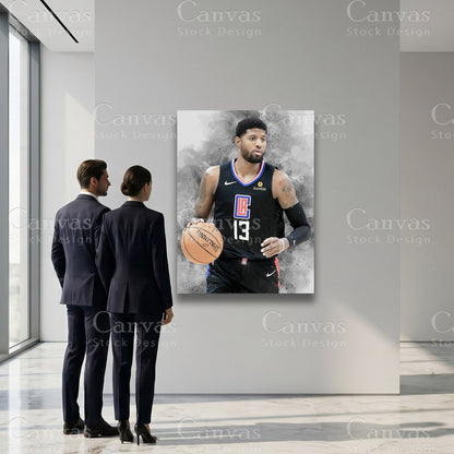 Paul George basketball canvas for contemporary interiors