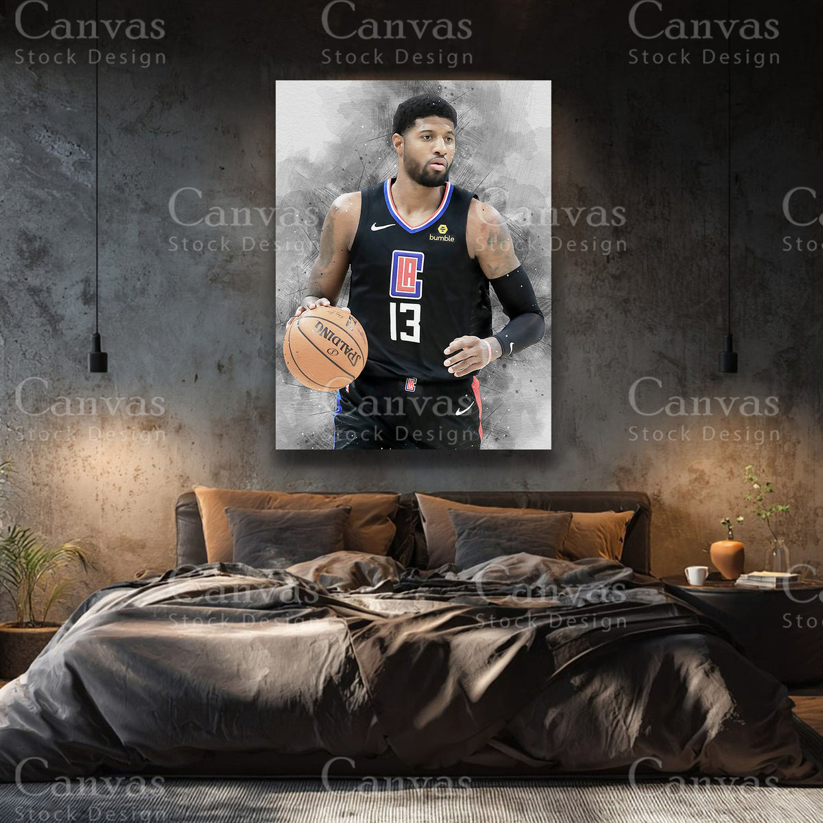 Paul George premium matte cotton canvas art