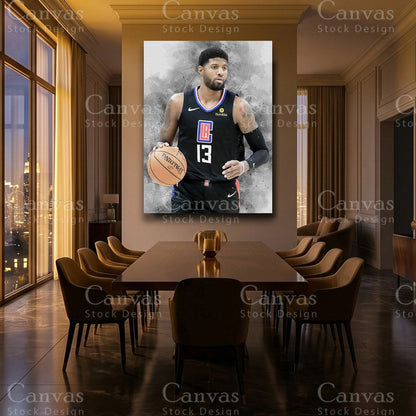 Paul George wall art with black floating frame