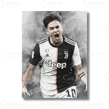 Paulo Dybala Signature Soccer Canvas Wall Art