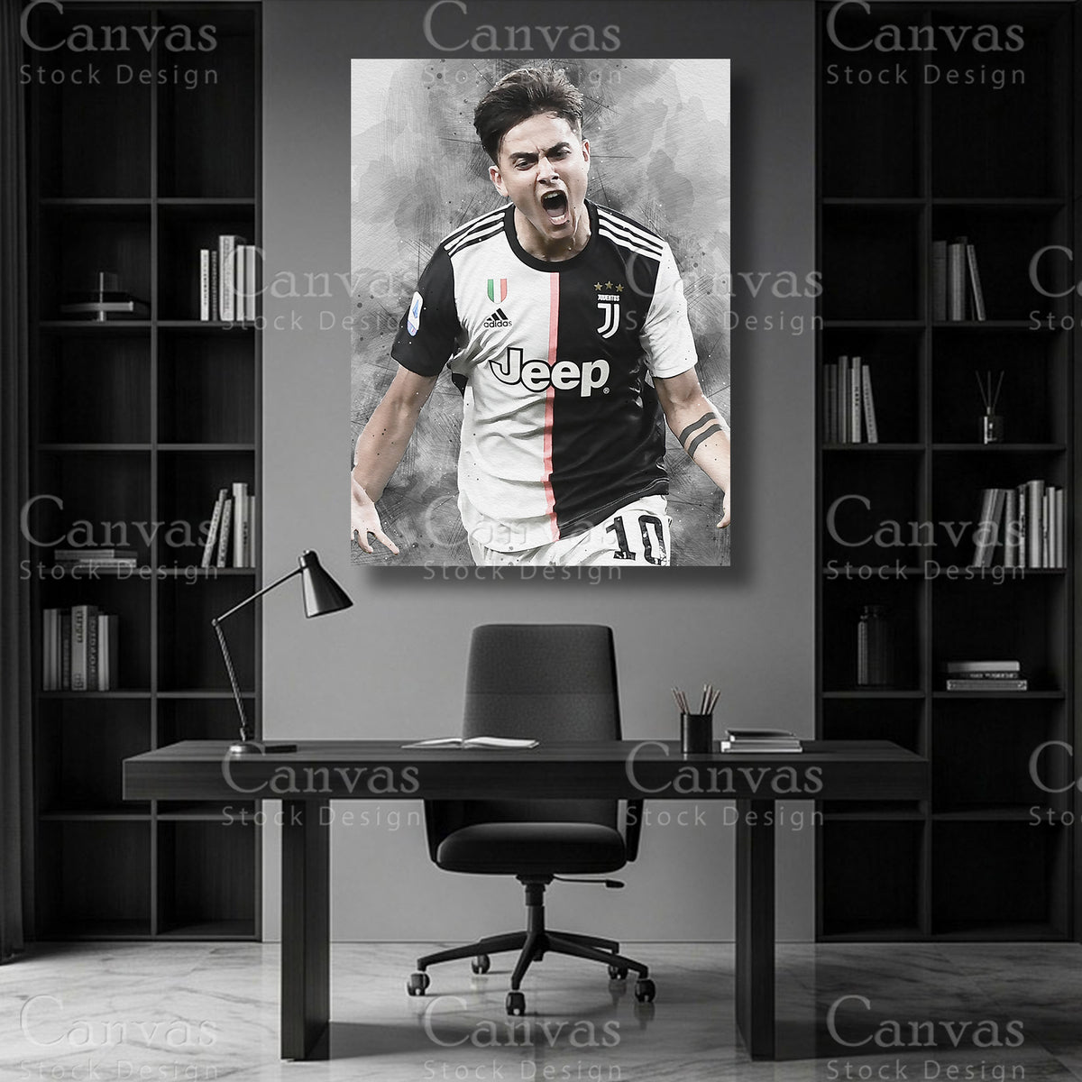 Paulo Dybala Football Canvas Wall Art
