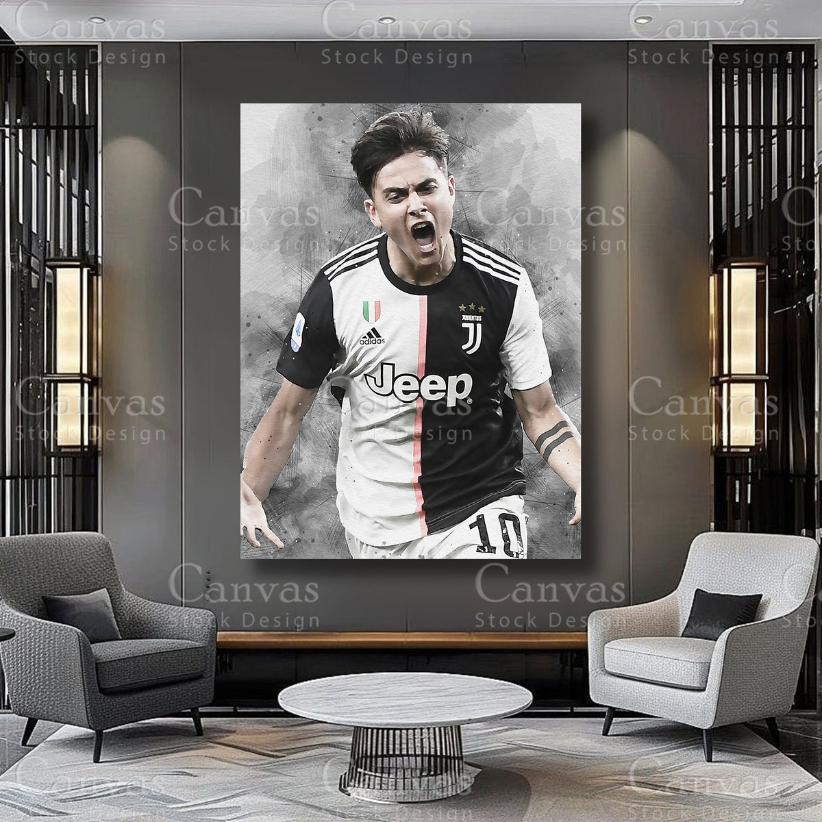 Paulo Dybala Athlete Wall Art on Premium Canvas