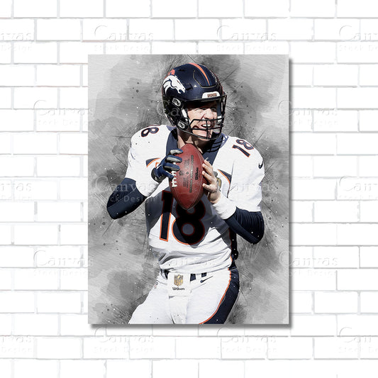 Peyton Manning Canvas Wall Art – NFL Football Poster