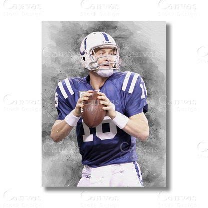 Peyton Manning Distinguished NFL Canvas Wall Art