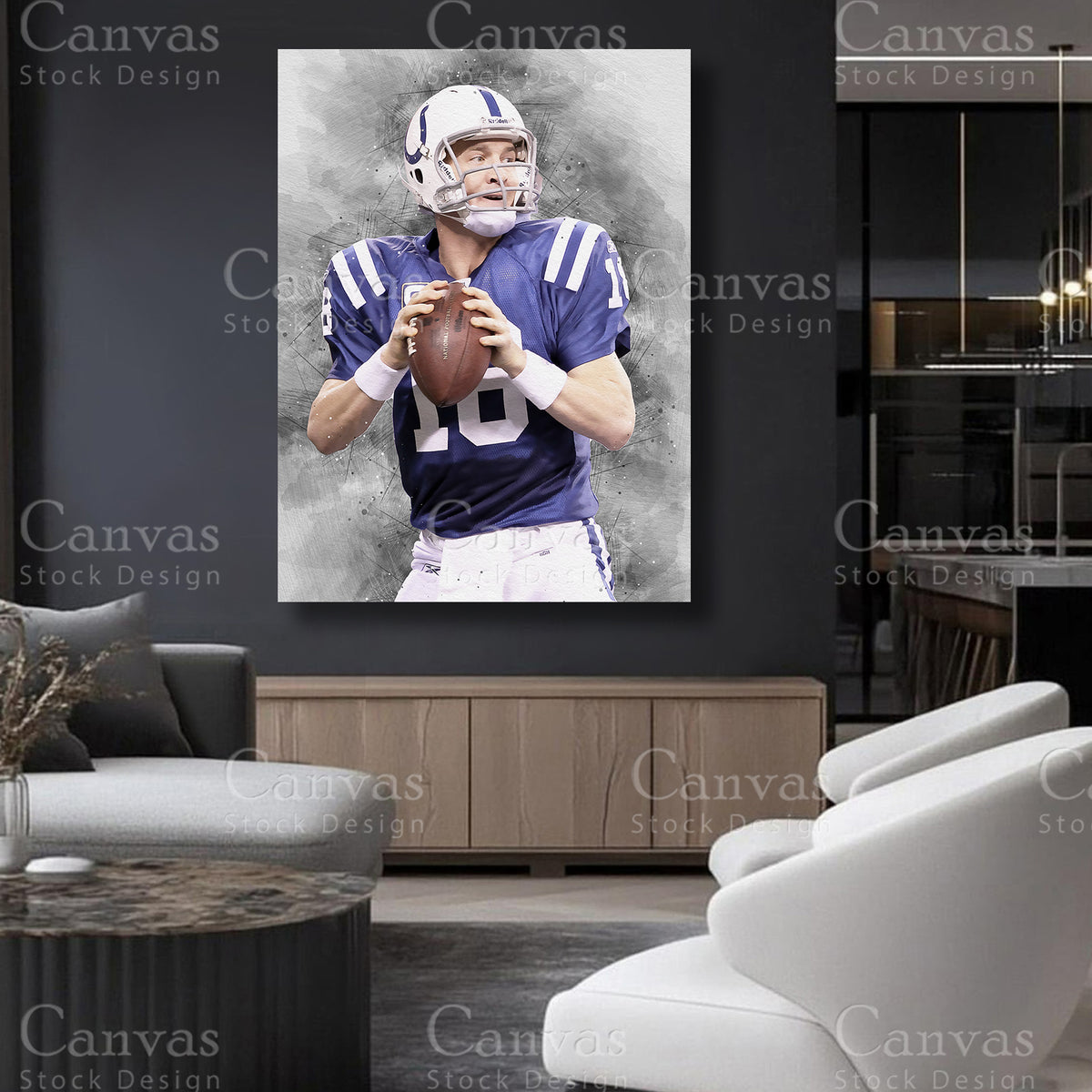 Peyton Manning statement quarterback canvas art
