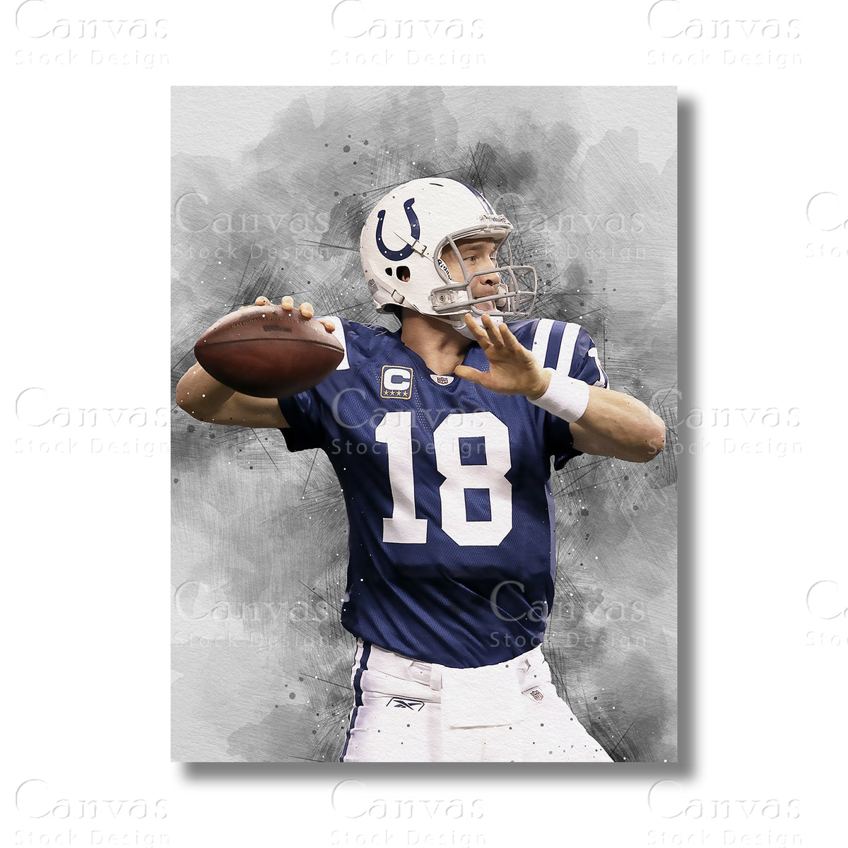 Peyton Manning Elite Quarterback Canvas Wall Art