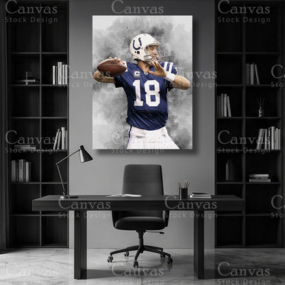 Peyton Manning quarterback football wall art