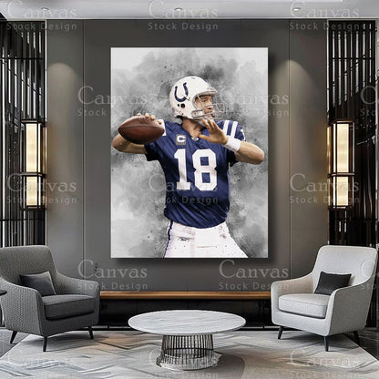 Peyton Manning athlete artwork on premium canvas