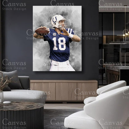 Peyton Manning statement quarterback wall art