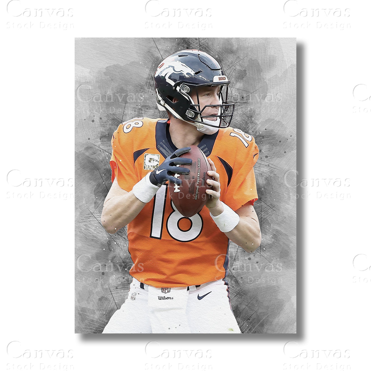Peyton Manning Iconic NFL Canvas Wall Art