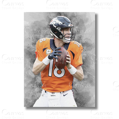 Peyton Manning Iconic NFL Canvas Wall Art