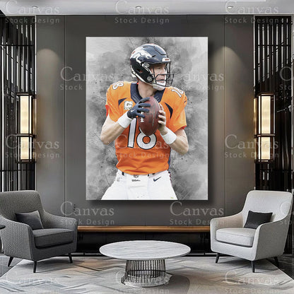 Peyton Manning NFL athlete artwork on premium canvas