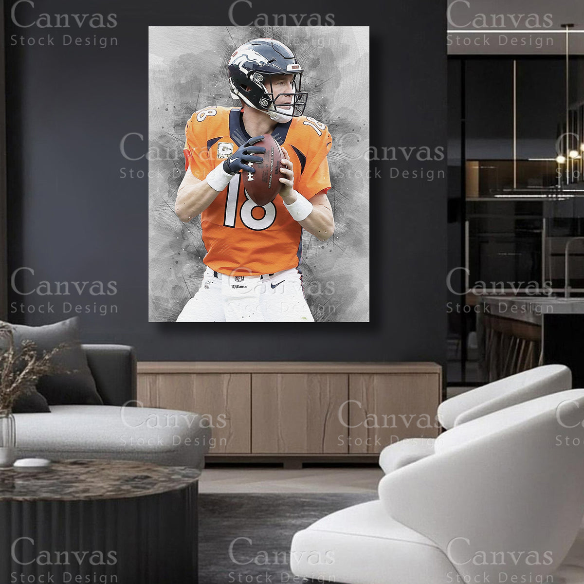 Peyton Manning statement sports canvas