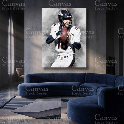 Peyton Manning NFL canvas artwork