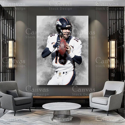 Peyton Manning football athlete canvas artwork