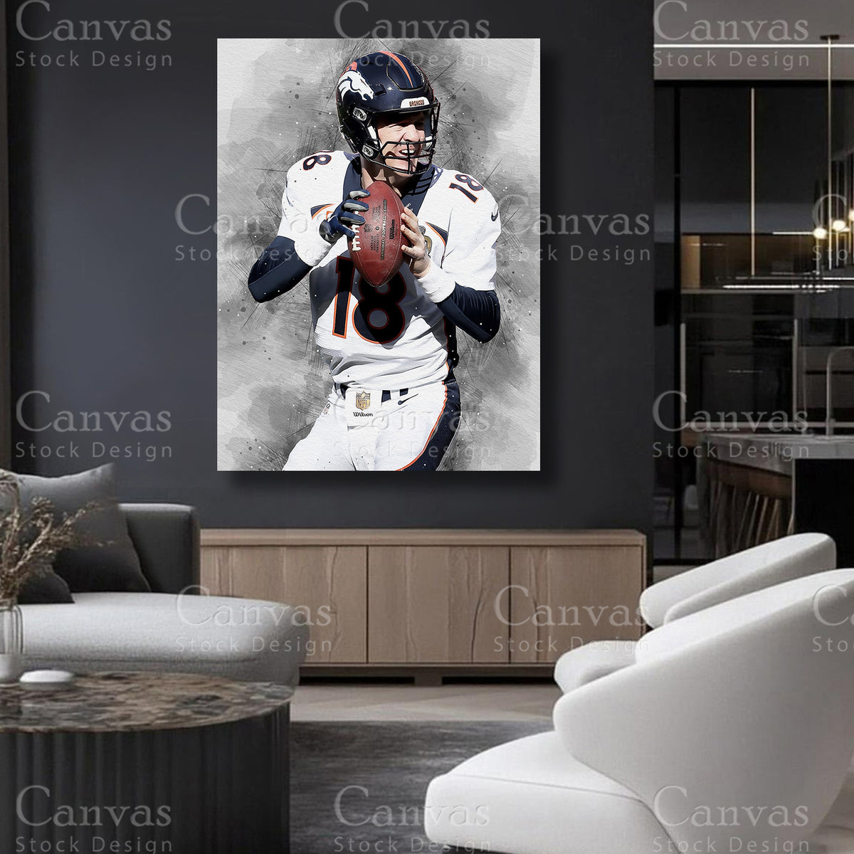 Peyton Manning statement quarterback artwork