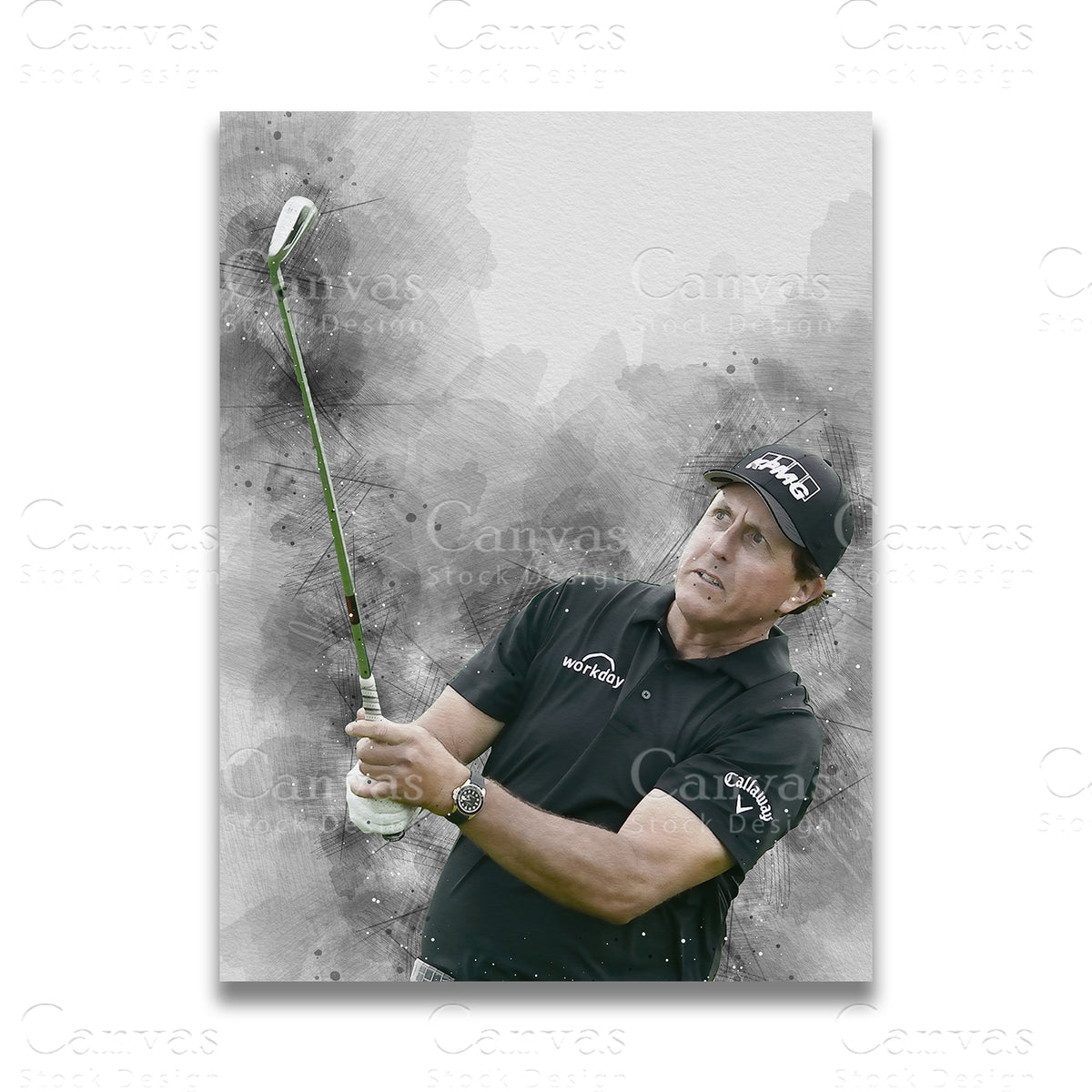 Phil Mickelson Golf Canvas Artwork