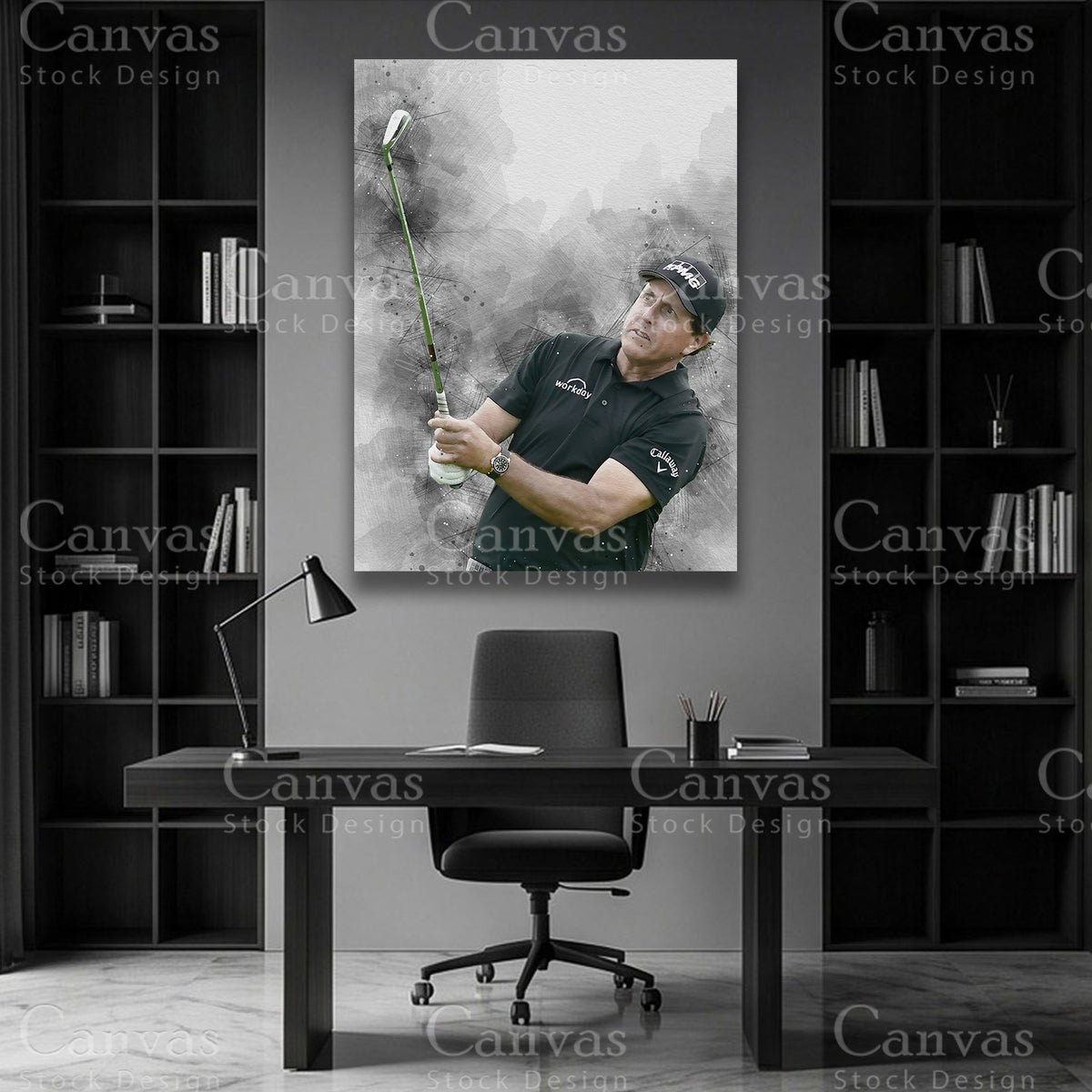 Phil Mickelson canvas sports artwork