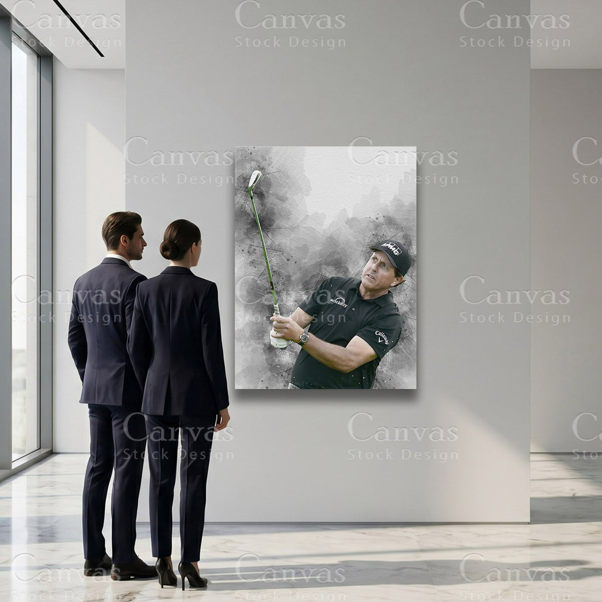 Phil Mickelson golf artwork for refined interiors
