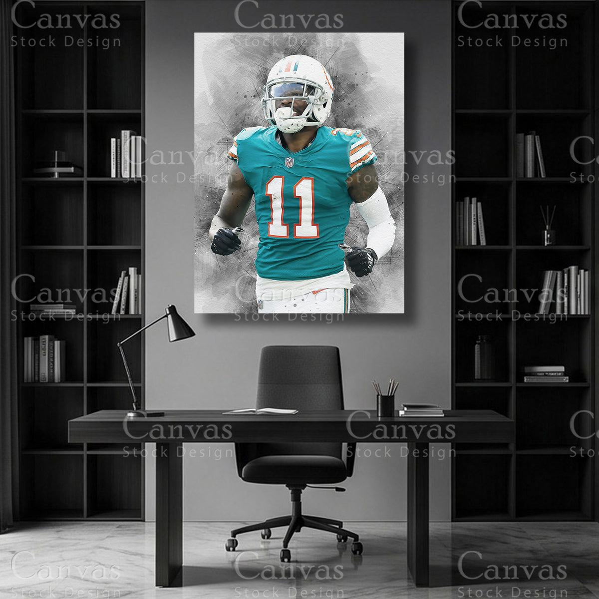 Premium DeVante Parker football artwork for sports room decor