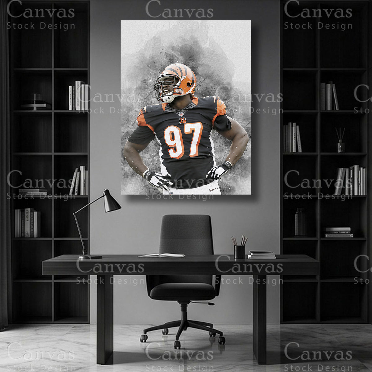 Premium Geno Atkins wall decor for a football themed space