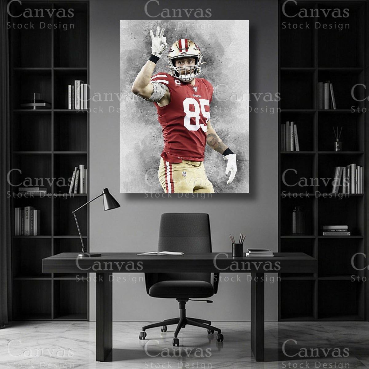 Premium George Kittle wall decor for a football themed room
