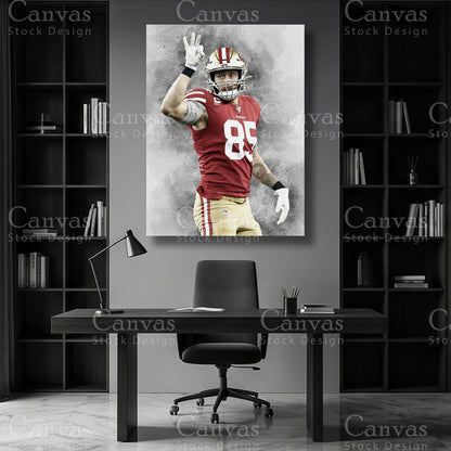 Premium George Kittle wall decor for a football themed room