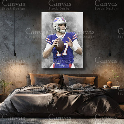 Premium Josh Allen canvas decor for a dedicated fan space