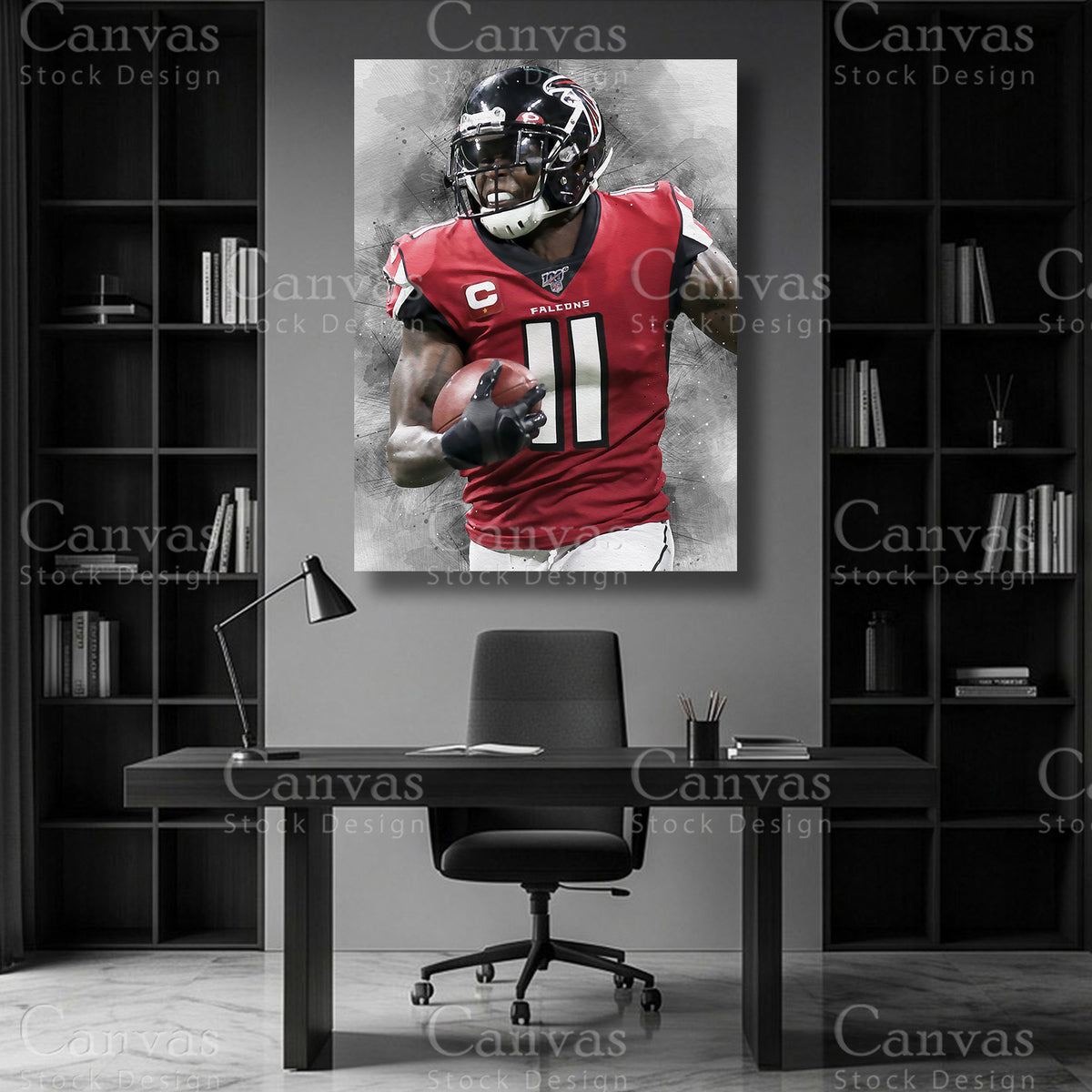 Premium Julio Jones sports print for a football collection