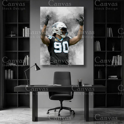 Premium Julius Peppers football canvas for a home display