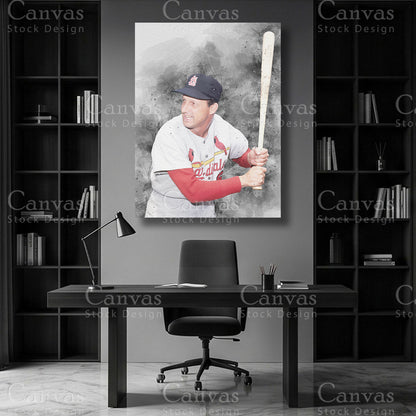 Premium Stan Musial artwork for a baseball collector display