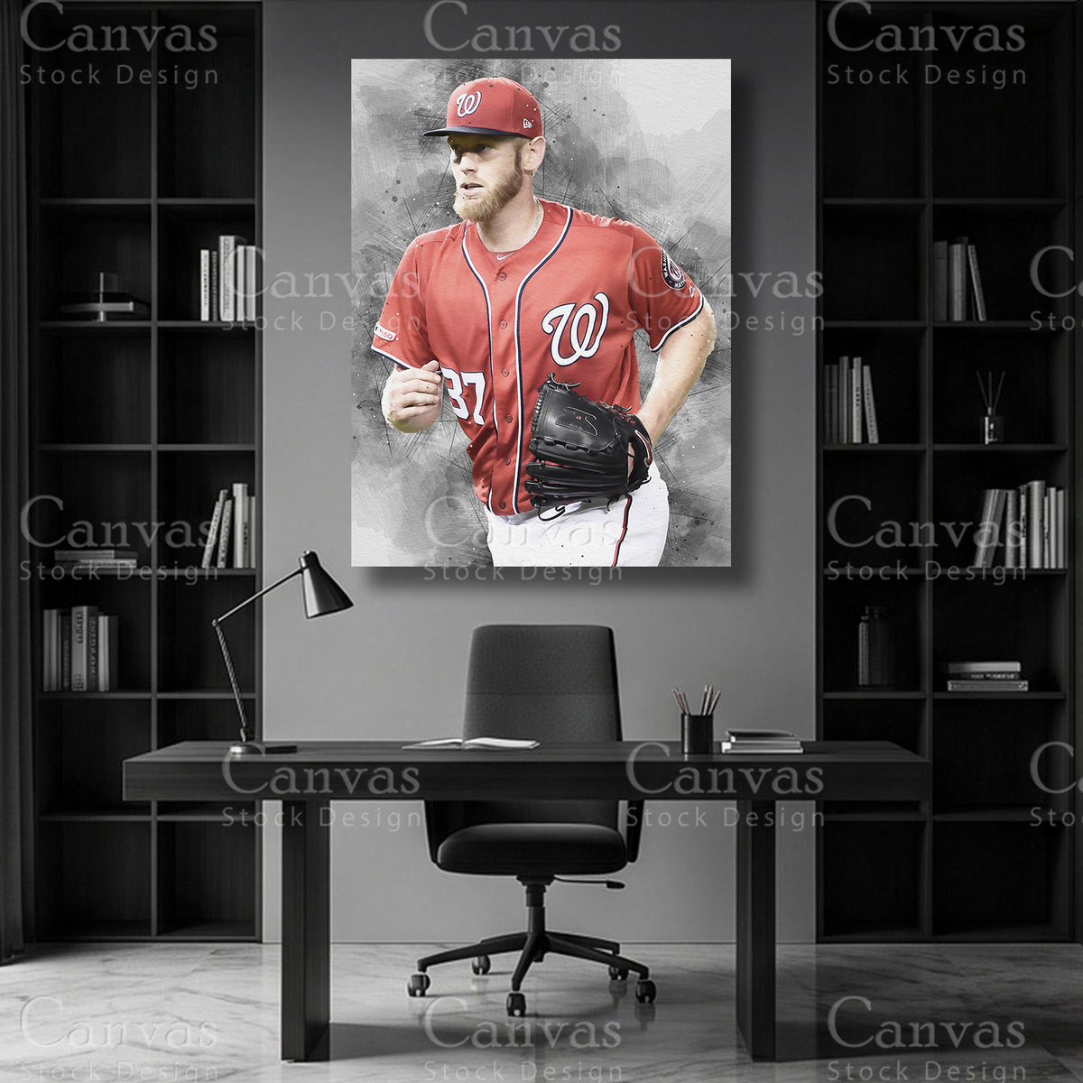 Premium Stephen Strasburg baseball artwork for a sports room