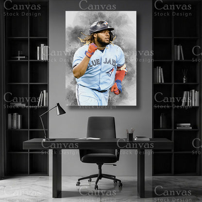 Premium baseball wall artwork inspired by Vladimir Guerrero Jr.
