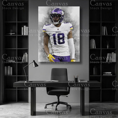 Premium canvas artwork inspired by Justin Jefferson