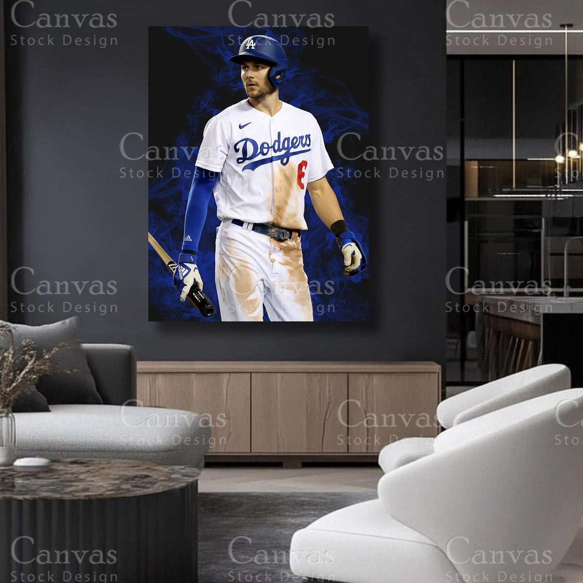 Professional baseball inspired canvas decor featuring Trea Turner