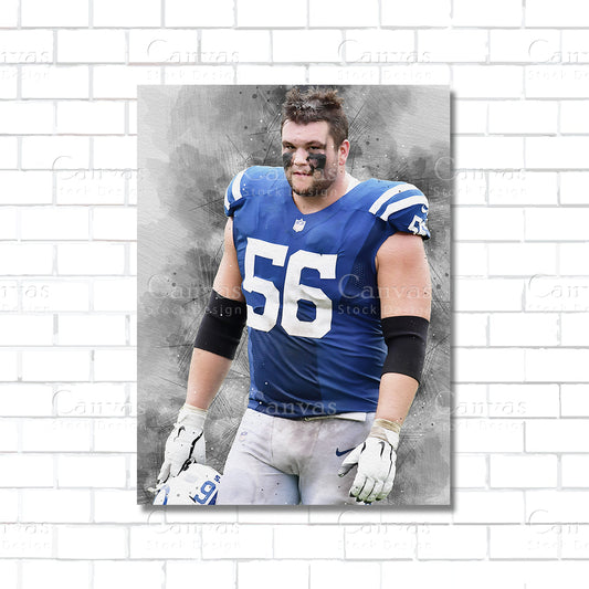 Quenton Nelson Canvas Wall Art – Indianapolis Colts NFL Poster