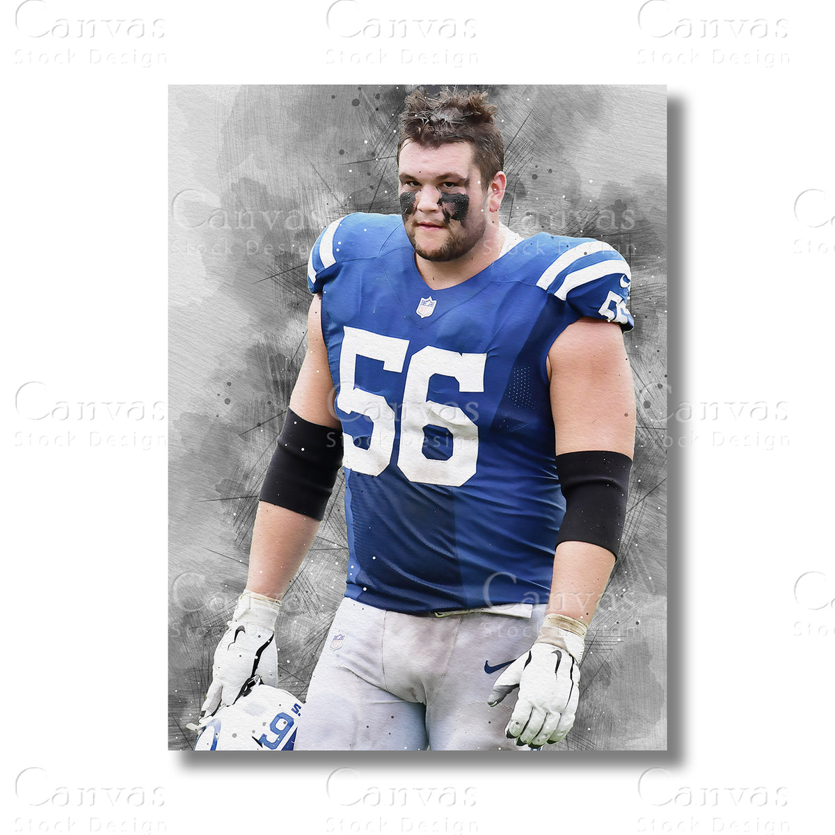 Quenton Nelson Dominant NFL Football Canvas Wall Art