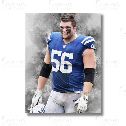 Quenton Nelson Dominant NFL Football Canvas Wall Art