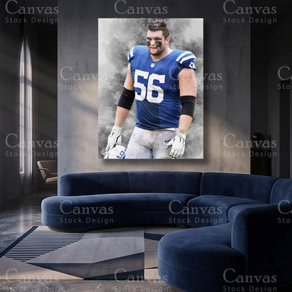 Quenton Nelson premium football canvas artwork