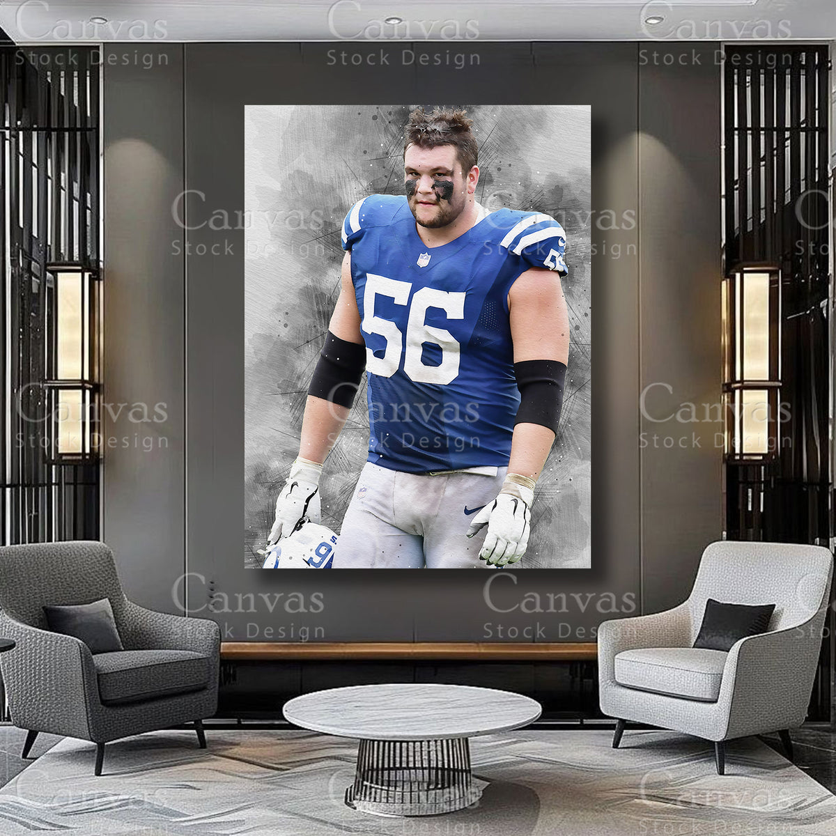 Quenton Nelson athlete artwork on premium canvas