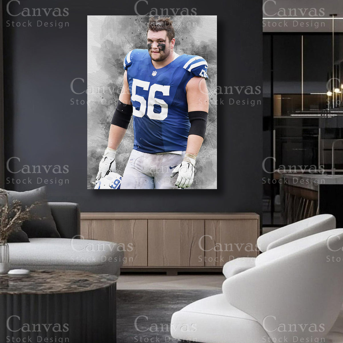 Quenton Nelson statement football canvas art