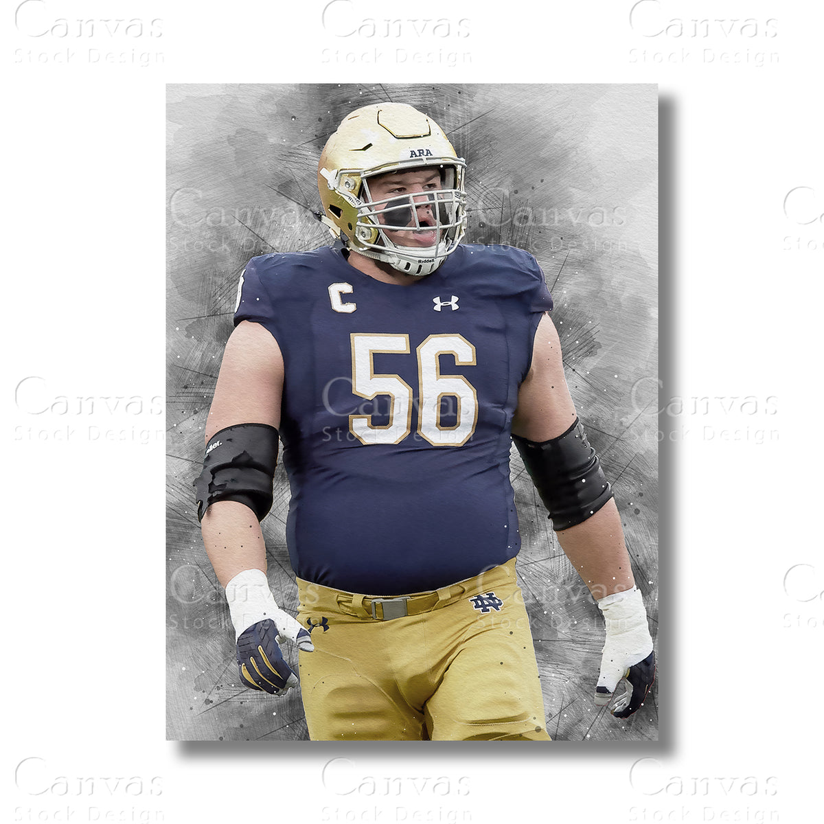 Quenton Nelson Elite Offensive Line Canvas Wall Art