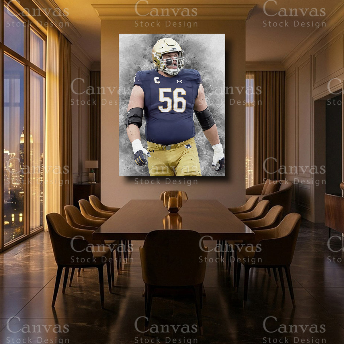 Quenton Nelson luxury NFL wall decor