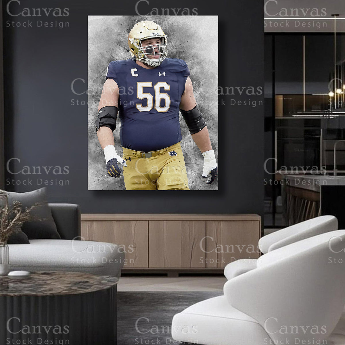 Quenton Nelson statement football canvas art