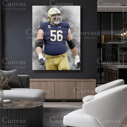 Quenton Nelson statement football canvas art