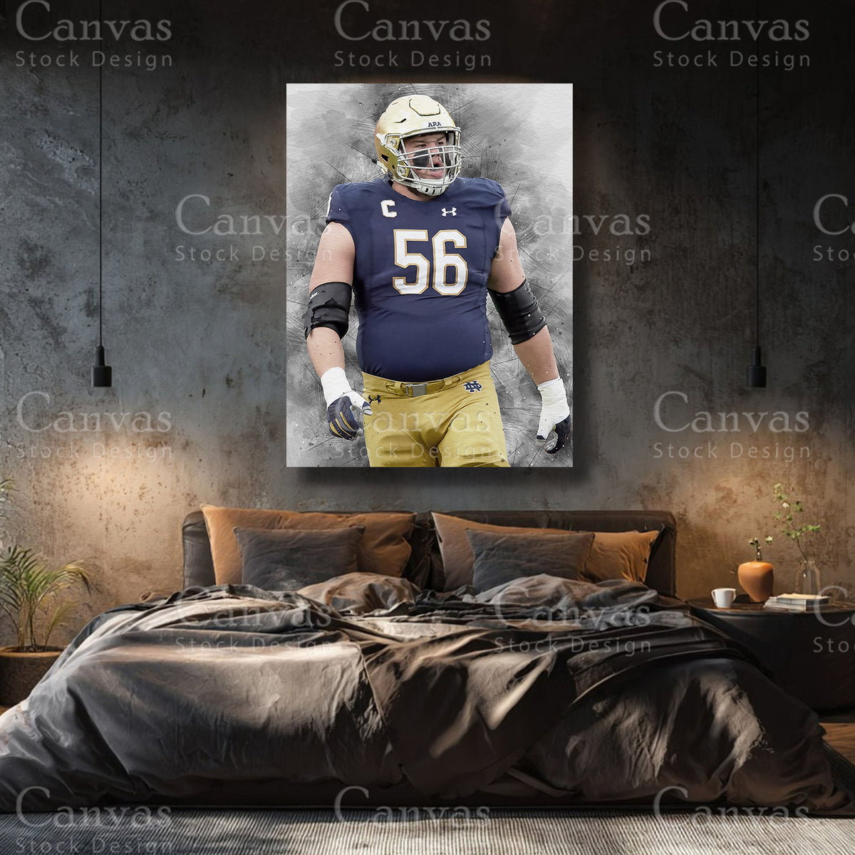 Quenton Nelson premium NFL canvas with black floating frame